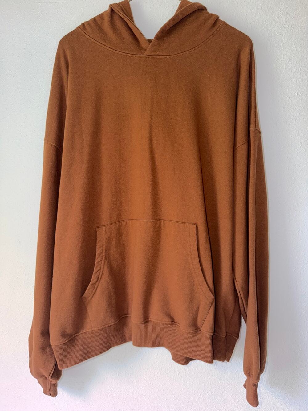 Burnt Orange Brown VSTR Premium Cotton Blend Men's Hoody Size Large